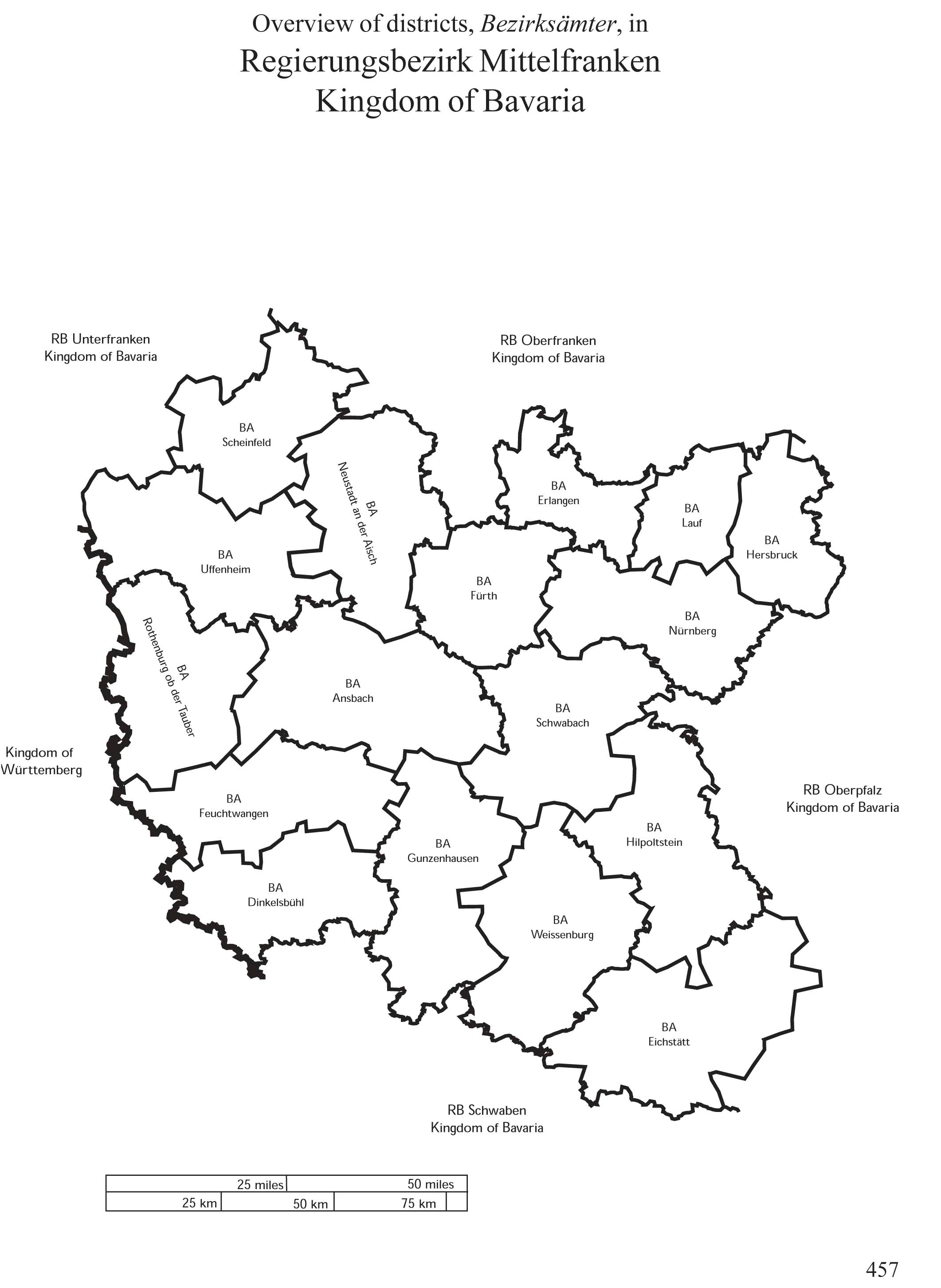 Map Guide to German Parish Registers - Vol 16 - Bavaria III - RB Mittelfranken - HARDBOUND