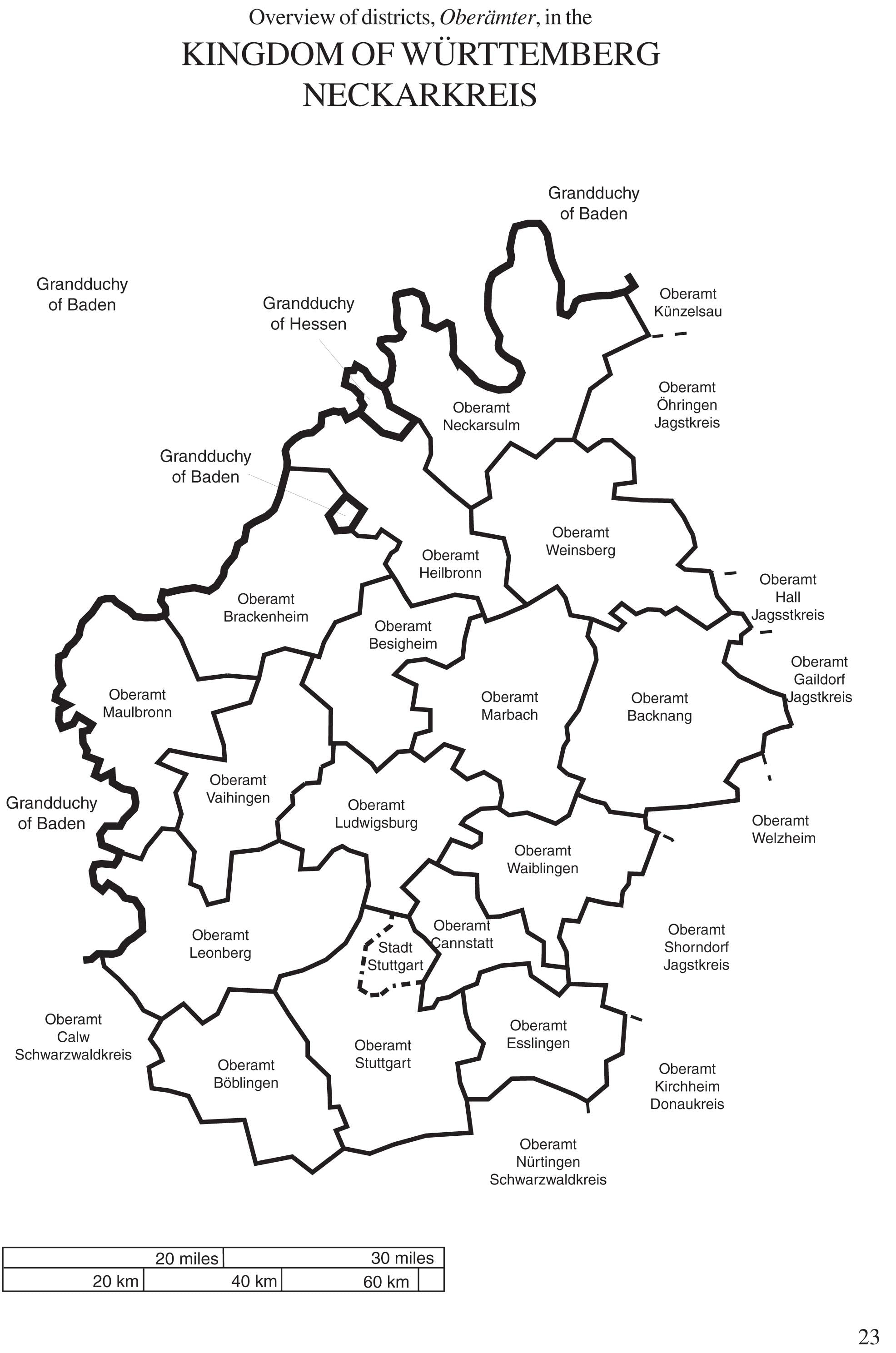 Map Guide to German Parish Registers - Vol 6 - Württemberg II -Neckarkreis & Hohenzollern Province - HARDBOUND