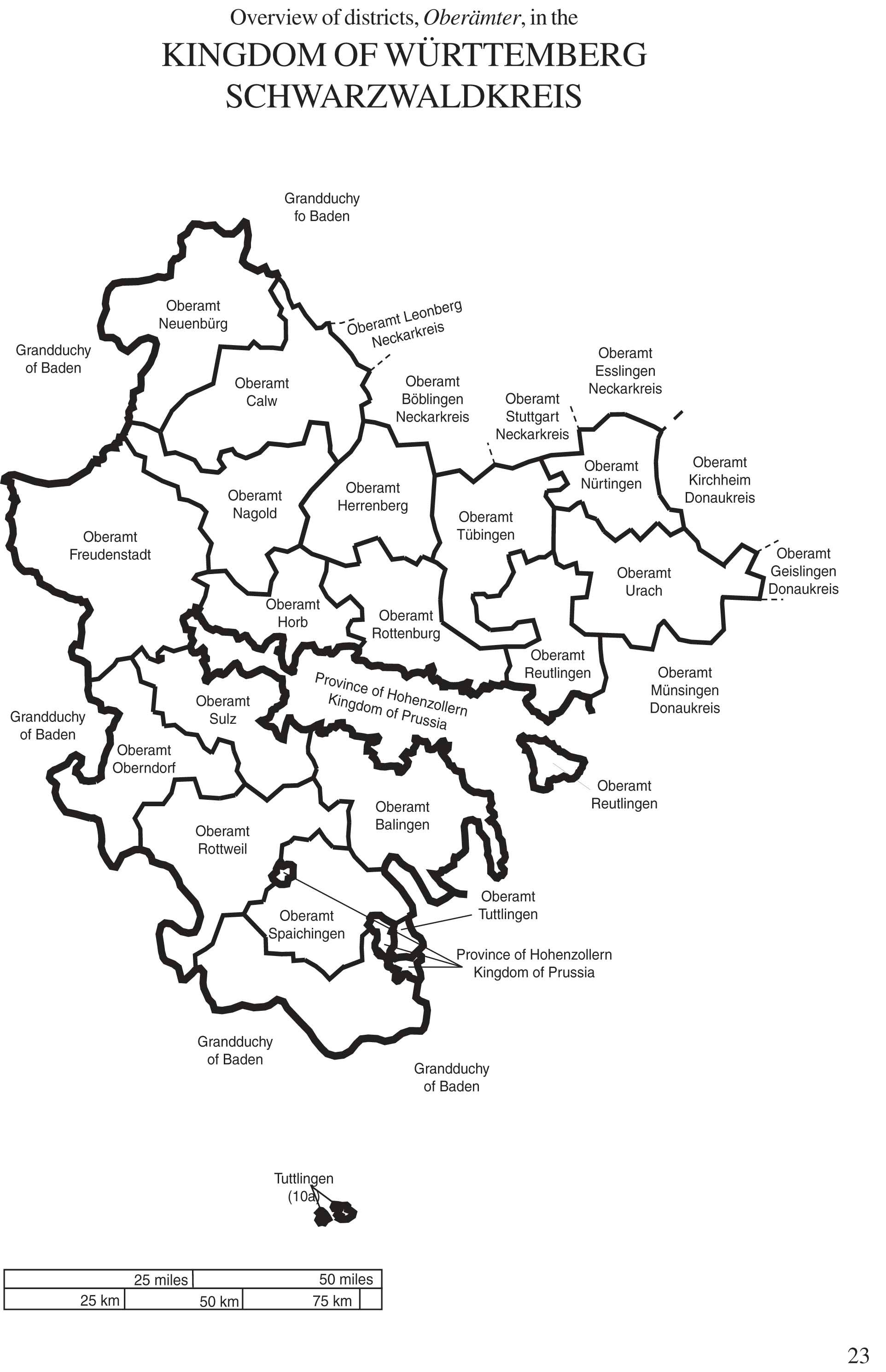 Map Guide to German Parish Registers - Vol. 7 - Württemberg III - Schwarzwaldkreis - SOFTBOUND